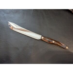 Cutco 1722 Butcher Knife Vintage Brown Marbled Handle USA B82 Stainless